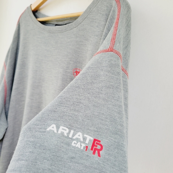 Ariat FR Shirt Mens Polartec Long Sleeve Baselayer  Heather Gray CAT 1 Size 4XL - Picture 9 of 16